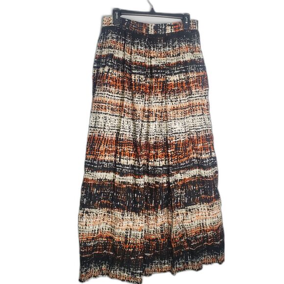 Milly 100% Linen Printed Maxi Skirt Size 8 - Picture 2 of 9
